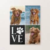 Puzzle Dog Lover Name Photo Collage Custom Love Pet (Vertical)