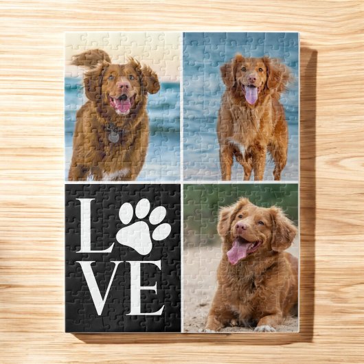 Puzzle Dog Lover Name Photo Collage Custom Love Pet