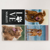 Puzzle Dog Lover Photo Collage Custom Love Name Pet (Horizontal)