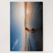 Puzzle Dog sitting on the beach (Vertical)