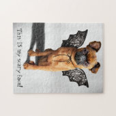 Puzzle Dog With Bat Wings (Horizontal)