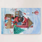 Puzzle Doigt Rottweiler dans la neige Maison de Chien de (Horizontal)