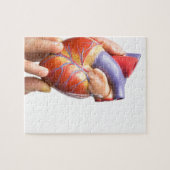 Puzzle Doigts montrant le coeur humain modèle sur (Horizontal)
