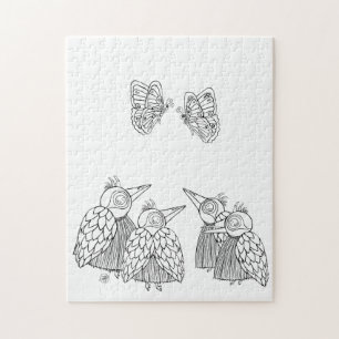 Puzzle D'oiseaux et de papillons - Couleur elle-même