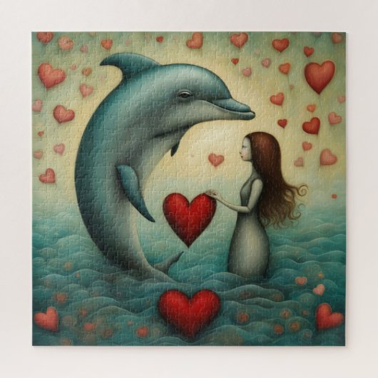 Puzzle Dolphin Love 1 (Vertical)