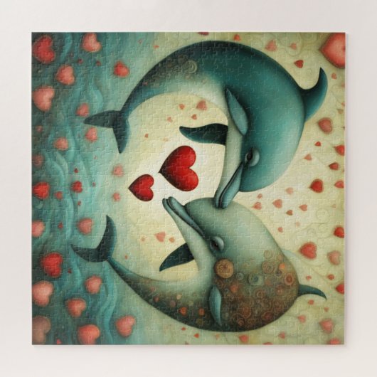 Puzzle Dolphin Love 2 (Horizontal)