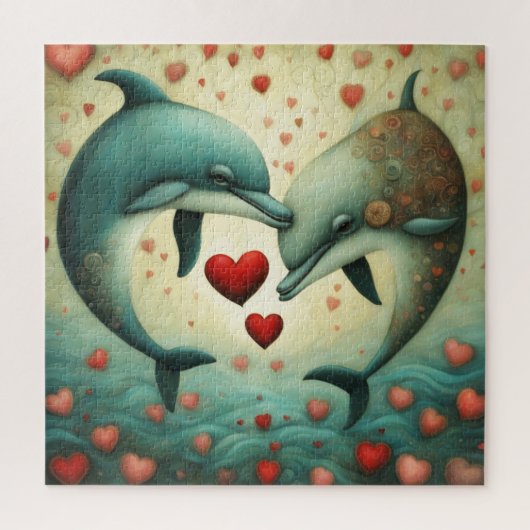 Puzzle Dolphin Love 2 (Vertical)