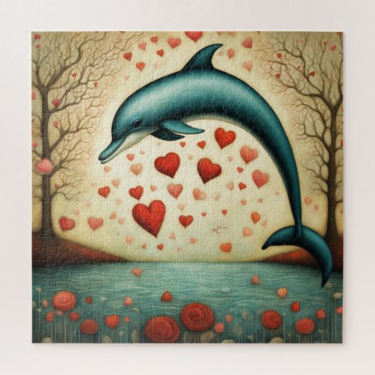 Puzzle Dolphin Love 3 (Vertical)