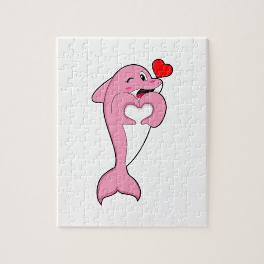Puzzle Dolphin Love Heart (Vertical)