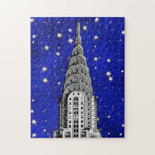Puzzle Dôme du Chrysler Building et ciel bleu étoilé (Vertical)
