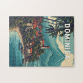 Puzzle Dominica Illustration Travel Art Vintage (Horizontal)