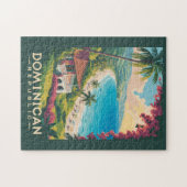 Puzzle Dominican Republic Beach Illustration Travel Art (Horizontal)