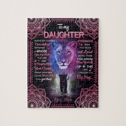 Puzzle Don de fille | Lettre À Ma Fille De Maman (Vertical)