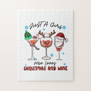 Puzzle Don De Noël Juste Une Fille Qui Aime Noël Et Vin