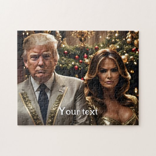 Puzzle Donald and Melania Christmas (Horizontal)