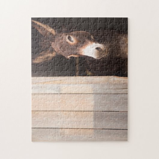 Puzzle Donkey Dans Stable | Animaux de ferme (Vertical)