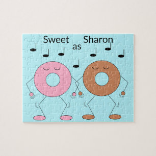 Puzzle Donuts dansants bleu clair