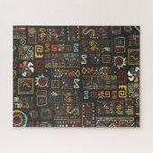 Puzzle Doodle africain géométrique vintage noir (Horizontal)