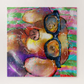 Puzzle Doodle Chien en lunettes (Horizontal)