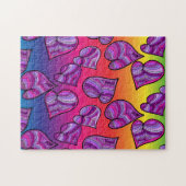 Puzzle Doodle coloré Rainbow Hearts Motif (Horizontal)