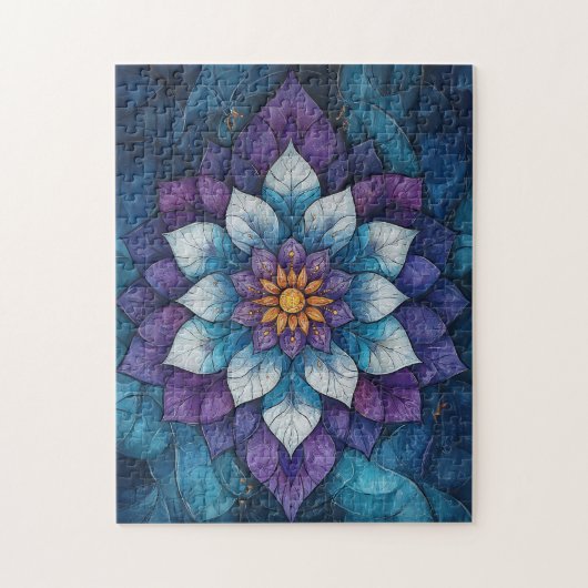 Puzzle Doodle Mandala bleu et violet (Vertical)