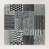 Puzzle Doodle noir blanc : Ethnic Seamless (Horizontal)