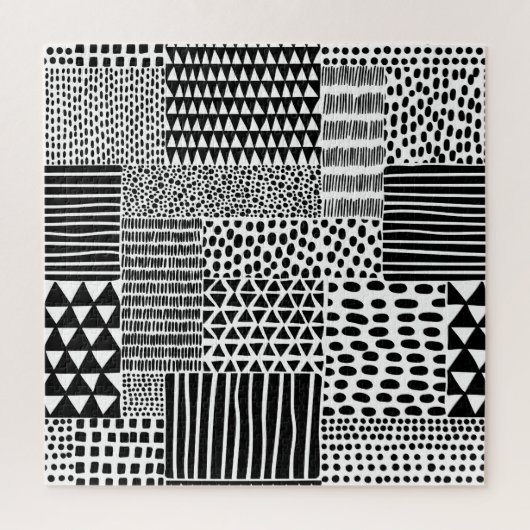 Puzzle Doodle noir blanc : Ethnic Seamless (Vertical)