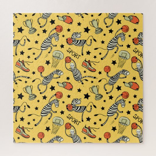Puzzle Doodles de Courtside : Zebra Basketball Fantasia (Vertical)