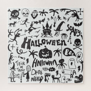 Puzzle Doodles de monstre d'Halloween amusant