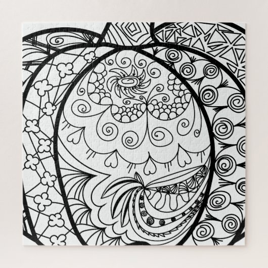 Puzzle Doodles d'Halloween boho mandala citrouilles Autom (Vertical)