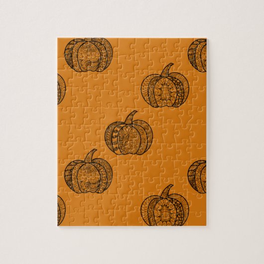 Puzzle Doodles d'Halloween boho mandala citrouilles Autom (Vertical)