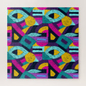 Puzzle Doodles rétro : pop art géométrique. (Horizontal)