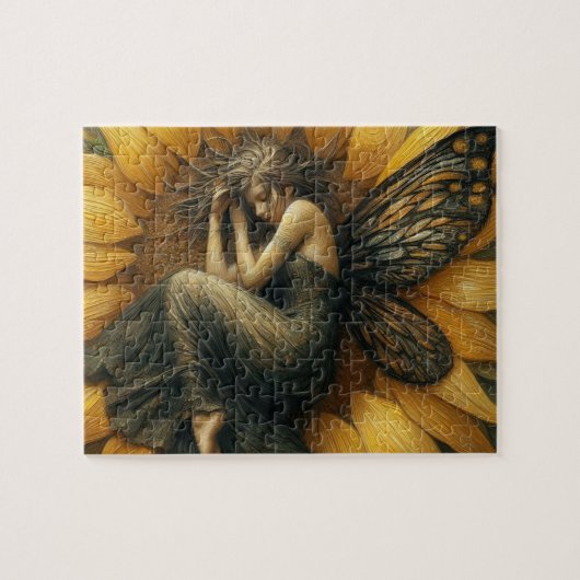 Puzzle Dormir de fée dans un tournesol (Horizontal)