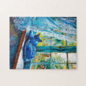 Puzzle Dormir du chat sur la haie de fenêtre (Horizontal)