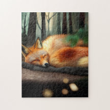 Dormir Repose Fox mignonne Forêt Vixen