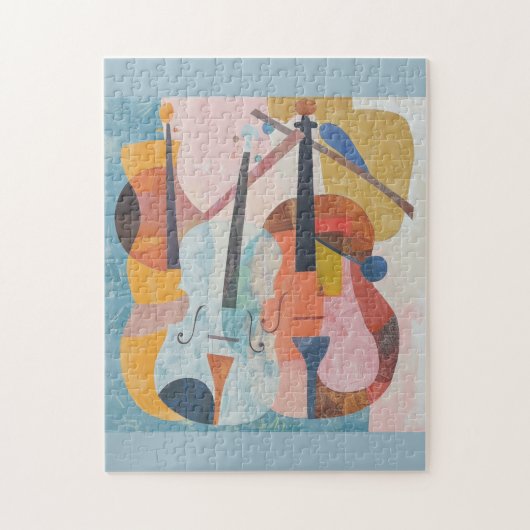 Puzzle Double basse colorée Abstraite (Vertical)