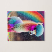Puzzle Douce Fluffy Petit mignon Alpaca coloré (Horizontal)