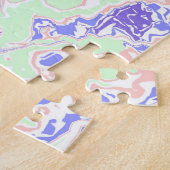 Puzzle Douce Pastel Funky Boho Rétro Abstrait Marbre (Côté)