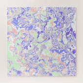 Puzzle Douce Pastel Funky Boho Rétro Abstrait Marbre (Horizontal)