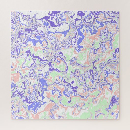 Puzzle Douce Pastel Funky Boho Rétro Abstrait Marbre (Vertical)