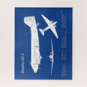 Puzzle Douglas DC-3 - Plan de dessin du plan directeur de (Vertical)