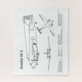 Puzzle Douglas DC-3 - Plans de dessin du plan directeur d (Vertical)