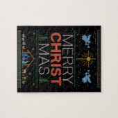 Puzzle Doux de Noël moche Joyeux Christ Mas Religieux (Horizontal)