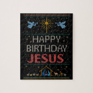Puzzle Doux moche, joyeux anniversaire Jésus religieux