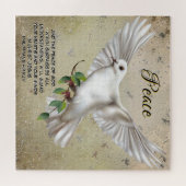 Puzzle Dove de la paix Scripture personnalisée Verse (Horizontal)