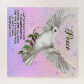 Puzzle Dove de la paix Scripture personnalisée Verse (Horizontal)