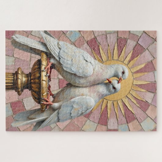 Puzzle Doves of Purity Renaissance Preening (Horizontal)