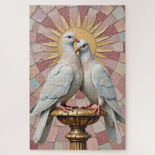Puzzle Doves of Purity Renaissance Preening (Vertical)