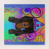 PUZZLE DOXIE NOIR & FEU À POILS LONGS (Horizontal)