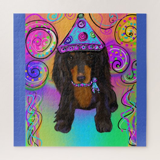 PUZZLE DOXIE NOIR & FEU À POILS LONGS (Vertical)